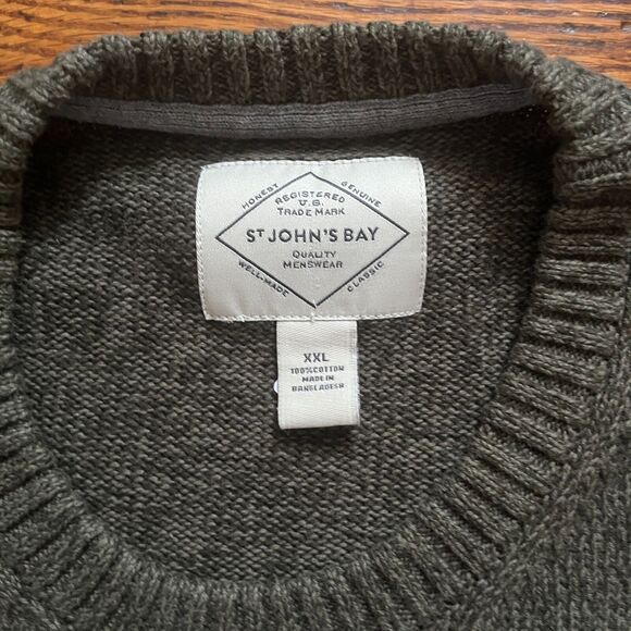 Vintage St Johns Bay Knitted Brown Fisherman Sweater Men's Size XXL - Picture 3 of 6